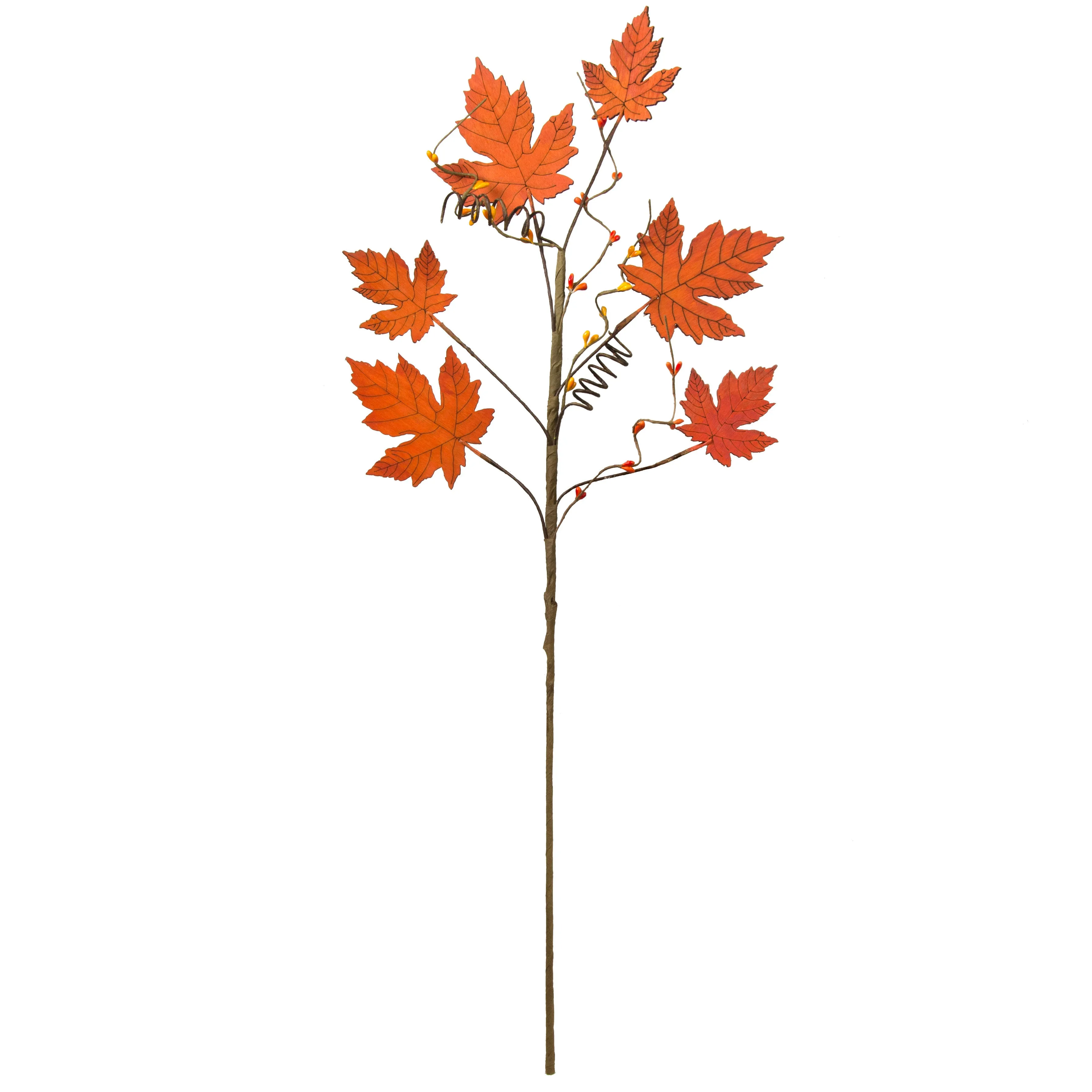 30” Wooden Maple Leaves Spray