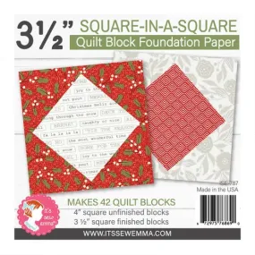 3.5" Square in a Square Quilt Block Foundation Paper - It's Sew Emma - #ISE-787