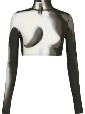 Body Print Jersey Cropped Top