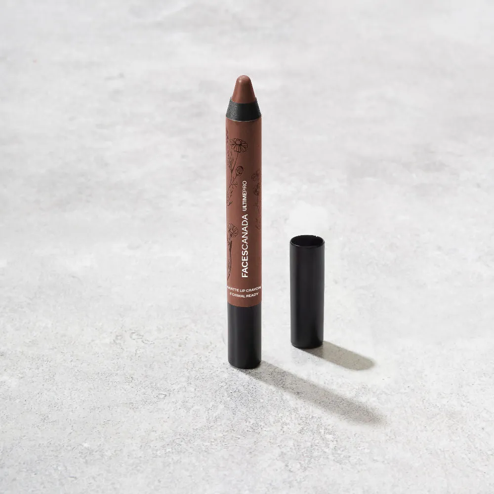 Faces Canada Matte Lip Crayon | Cocoa Butter and Chamomile enriched | One Stroke Intense Color | Smooth Glide | All Day Hydrated Lips | Shade - Formal Ready 2.8g