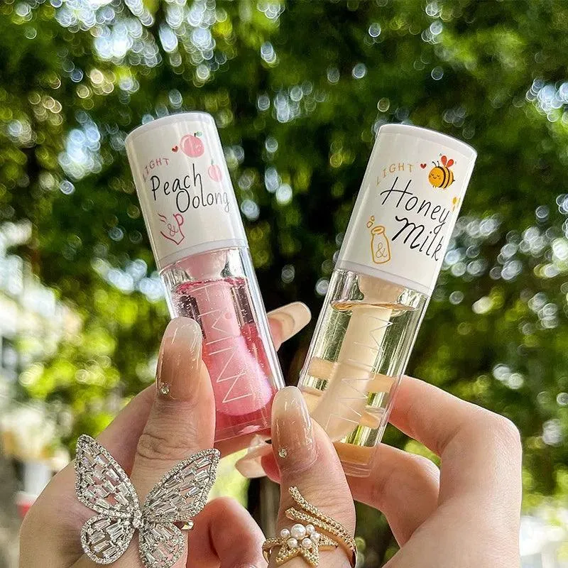 Kawaii Peach Lip Oil: Hydrating Lip Serum for Plump Lips