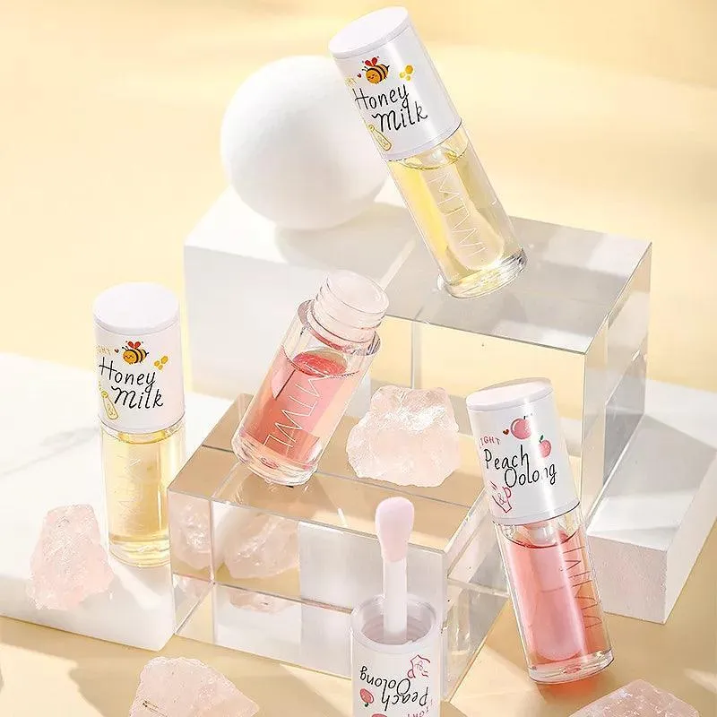Kawaii Peach Lip Oil: Hydrating Lip Serum for Plump Lips
