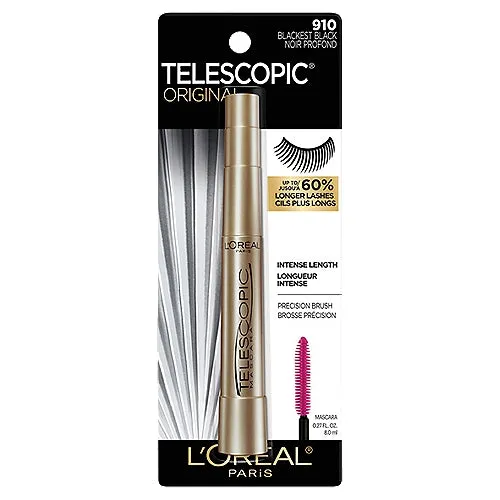 LOREAL PARIS telescopic original 910 blackest black noir profond لوريال بارس ماسكارا