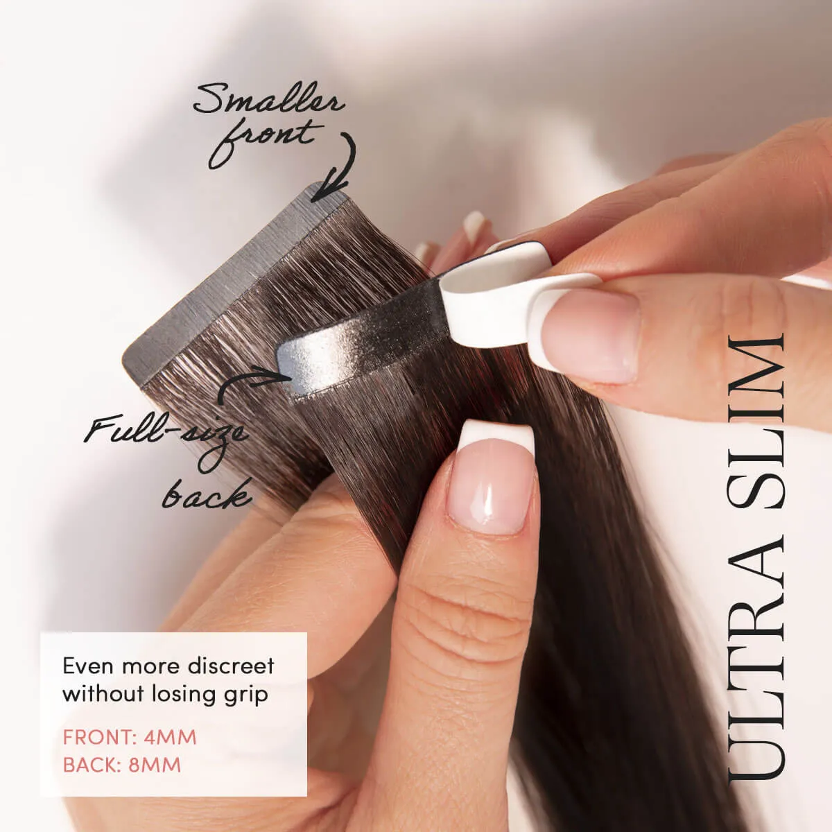 Natural Black, 20" Ultra Slim Tape-in Hair Extensions, 1B