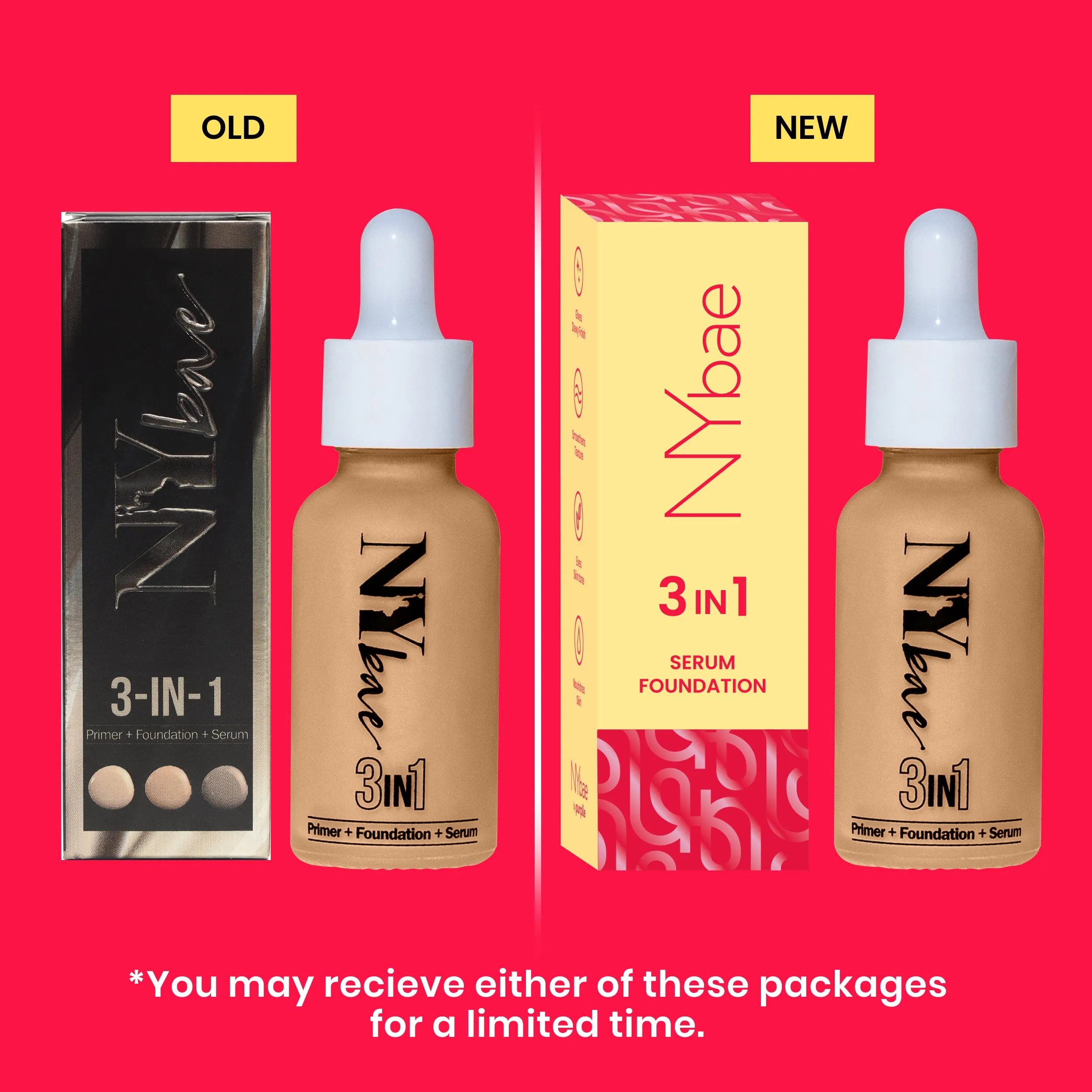 NY Bae 3IN1 Serum Foundation - Warm Milk 09 (30 ml) | Infused with Primer | Moisturising I Glowing Korean Skin I Celeb Glow | Dewy Makeup | Evens Skin Tone | Ultra Glow